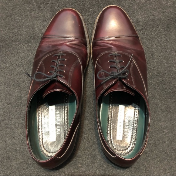 Florsheim Imperial Shoes Men’s Burgundy Leather Toe Cap Oxfords Size 11.5D 93352 - Picture 6 of 10